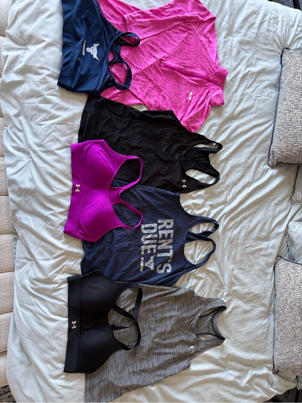 Under Armour Women's Sports Bra & Tank Pack - Pink, Purple, Navy, Black, Gray